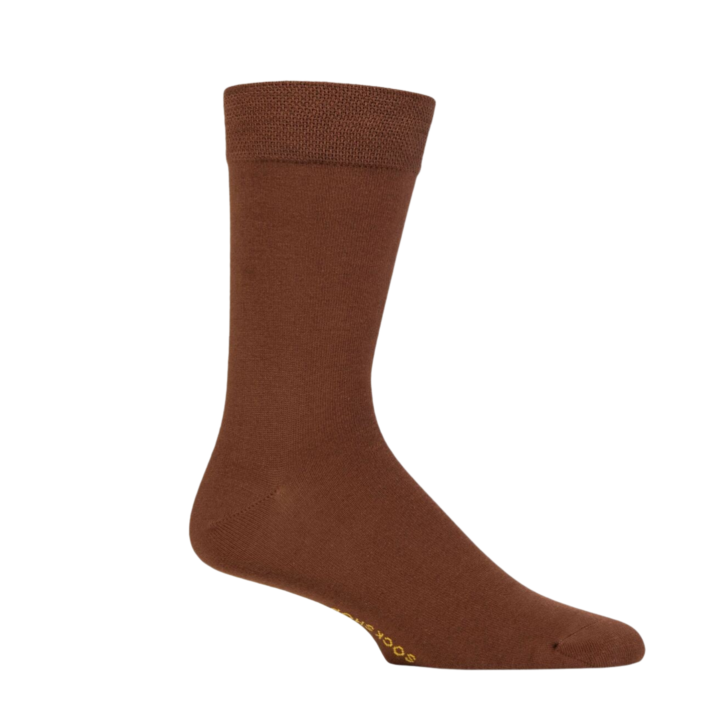 
                  
                    A brown pair of bamboo socks. 
                  
                