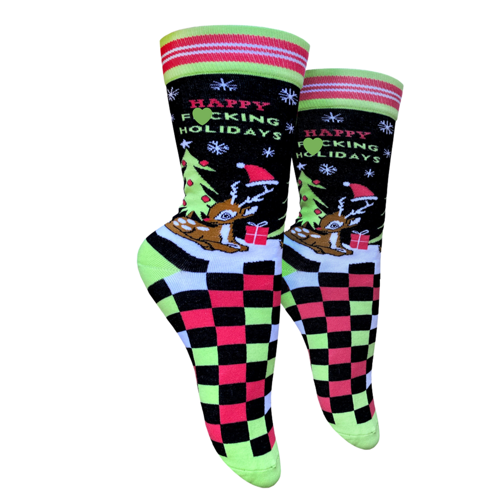 Happy F**king Holidays Slogan Socks