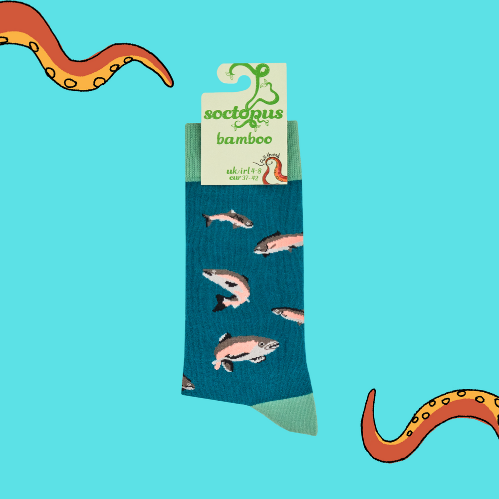 
                      
                        Salmon Leaping Bamboo Socks
                      
                    