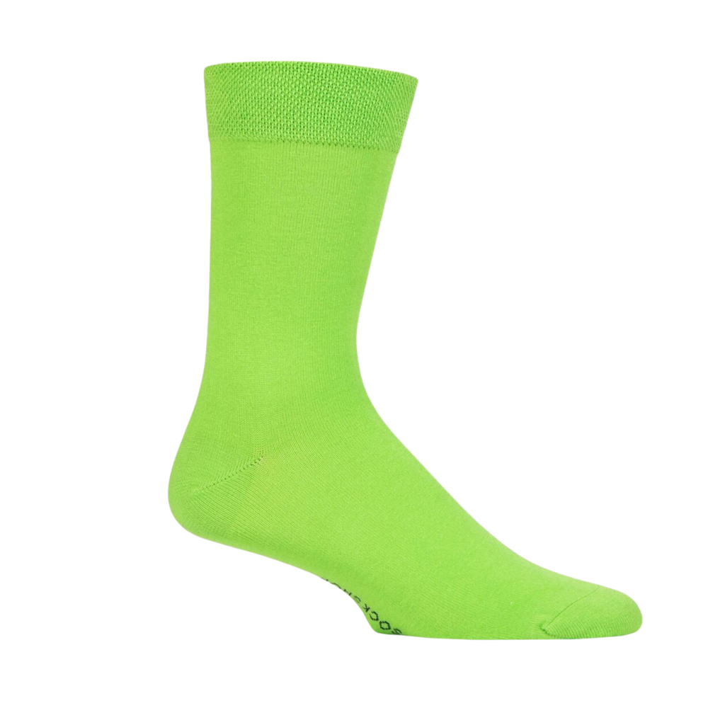 
                  
                    A pair of green bamboo socks.
                  
                