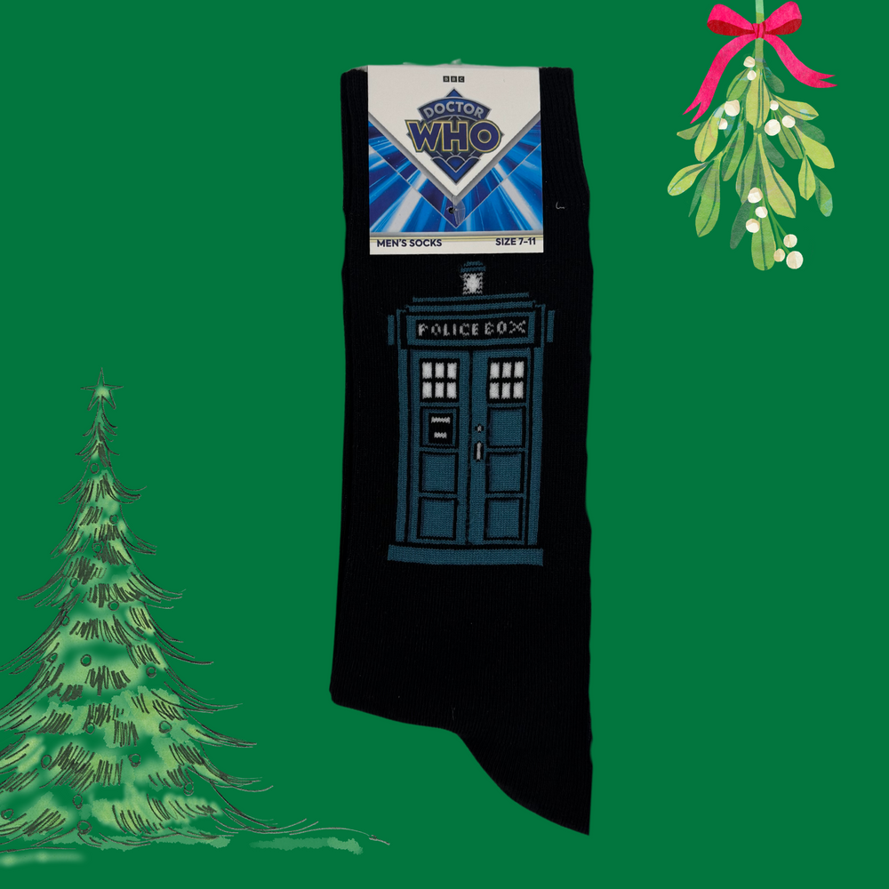 Dr Who Blue Tardis Socks