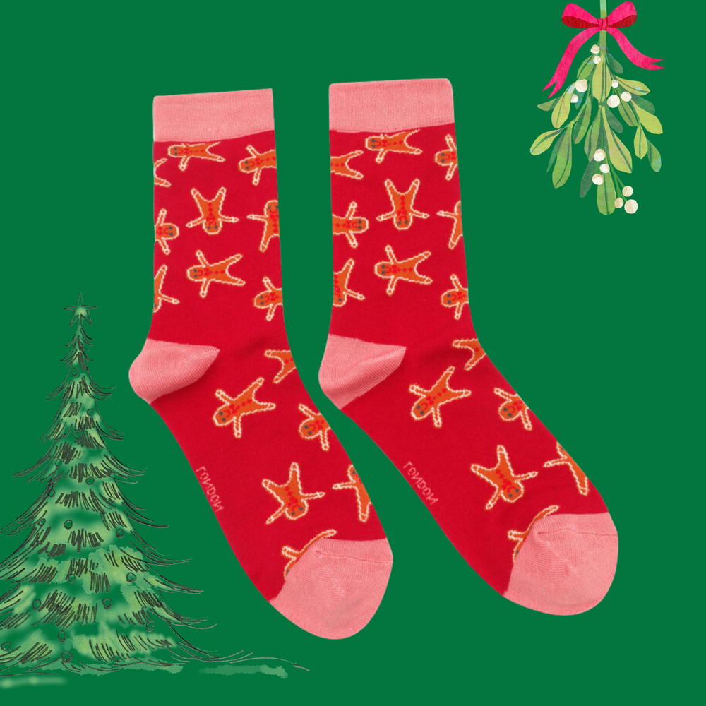 
                      
                        Gingerbread Men Bamboo Socks - Miss Sparrow
                      
                    