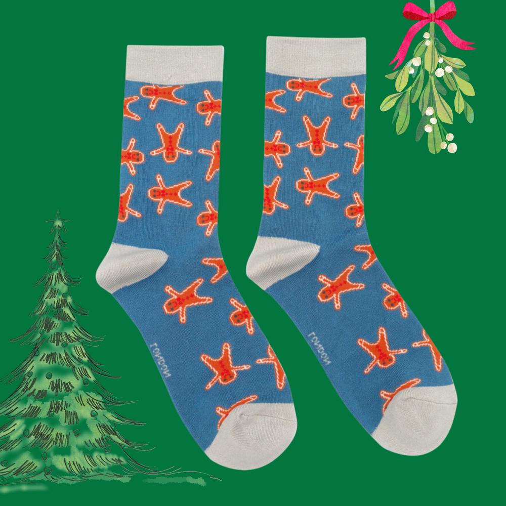 
                      
                        Gingerbread Men Bamboo Socks - Miss Sparrow
                      
                    