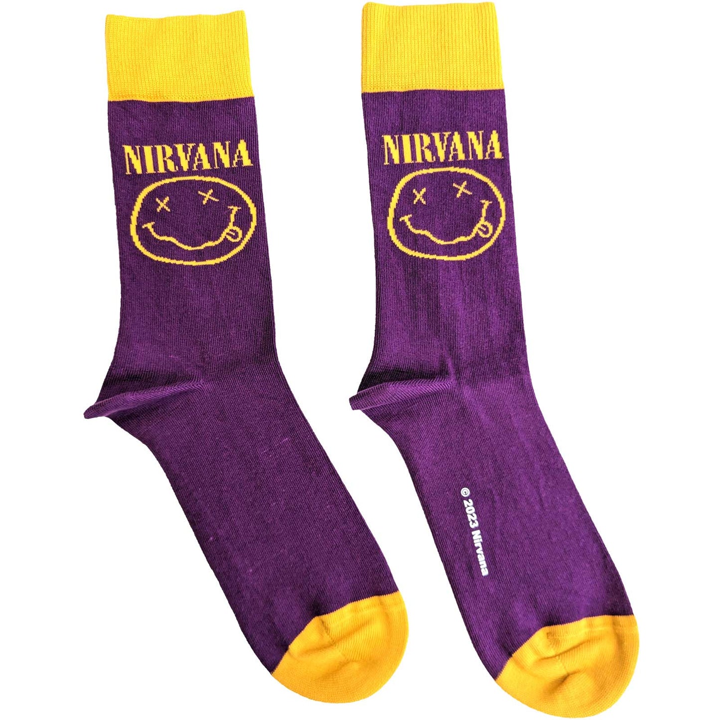 NIRVANA Yellow Happy Face Socks