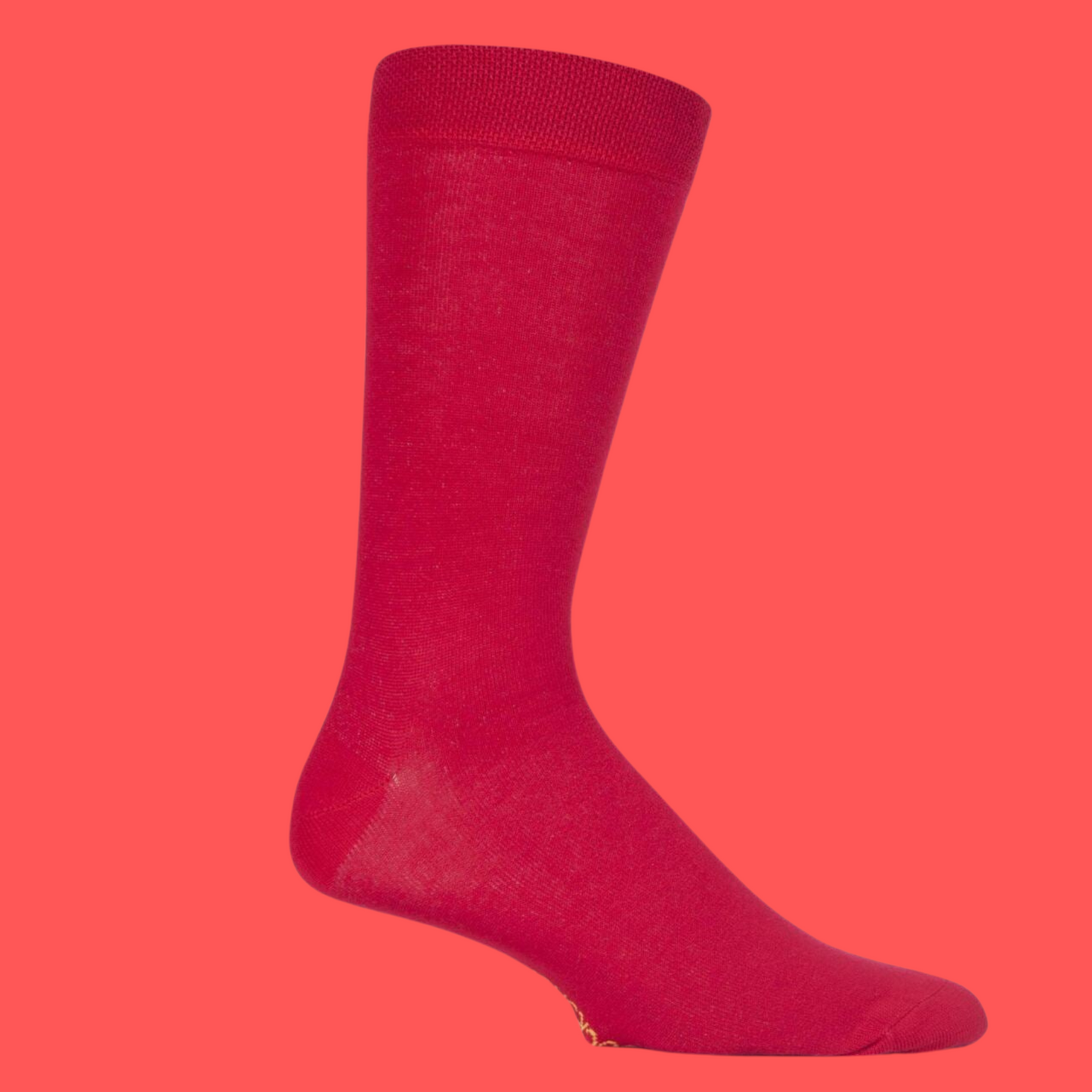 
                  
                    A pair of bright red bamboo socks. 
                  
                