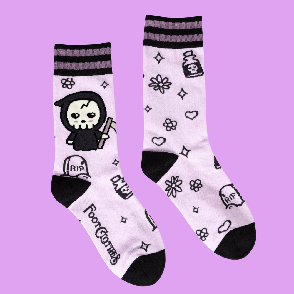 Pastel Goth Grim Reaper Socks