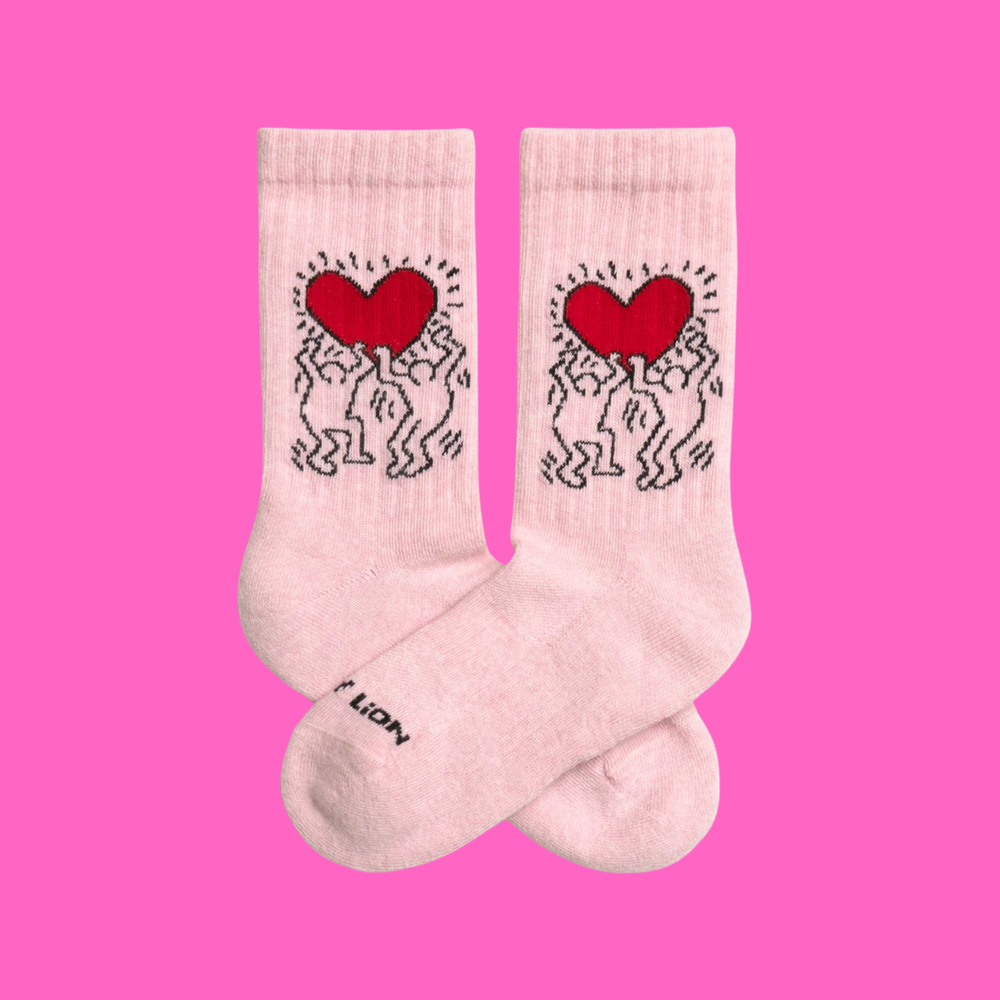 Keith Haring Heart Kids Athletic Socks