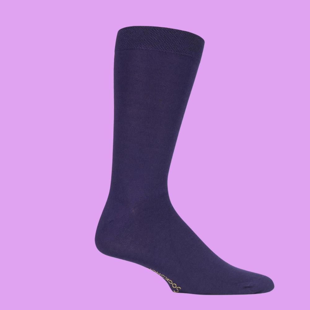 
                  
                    A pair of purple bamboo socks. 
                  
                