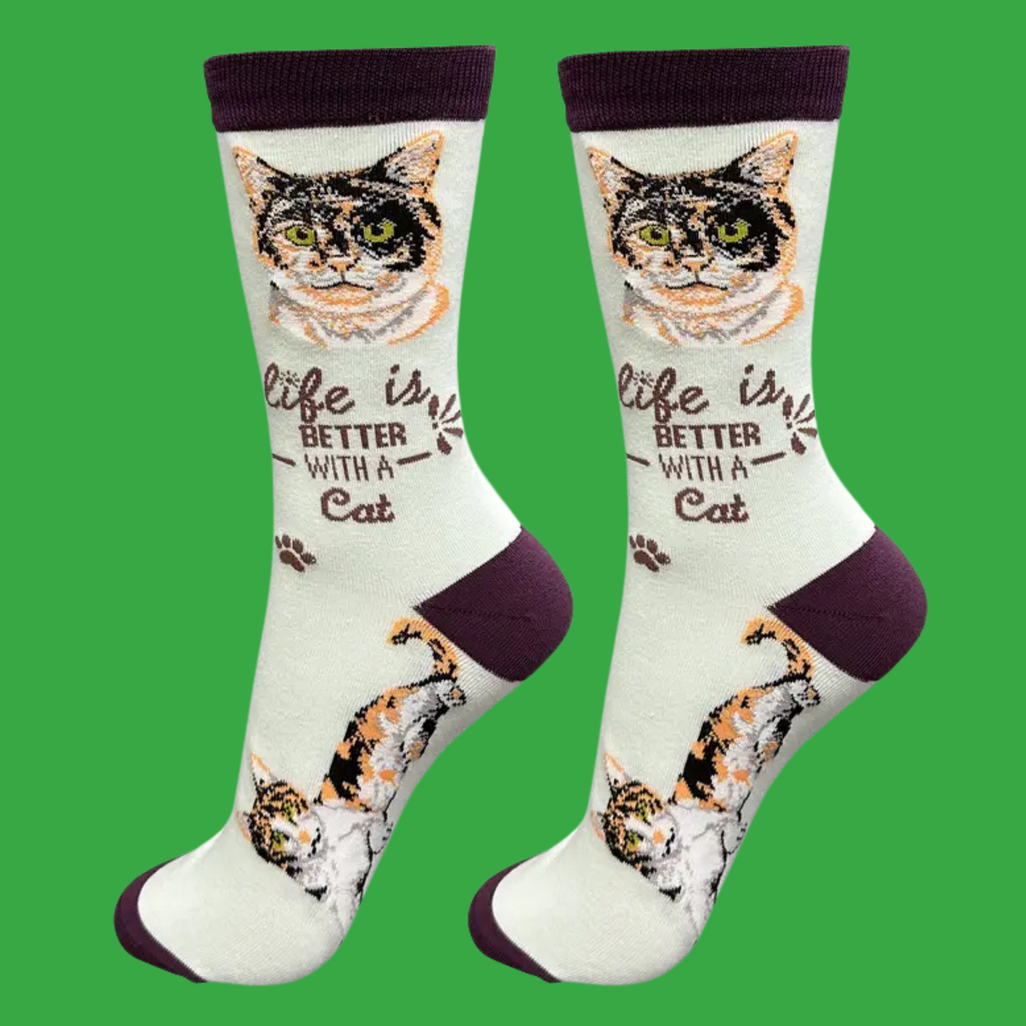 Calico Novelty Cat Socks