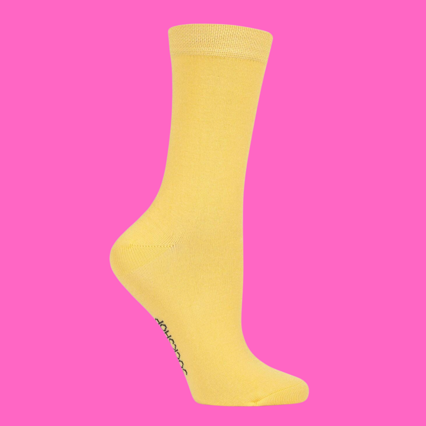 A pair of yellow bamboo socks.