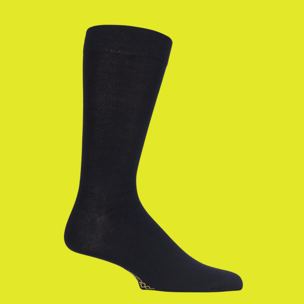 
                  
                    A pair of black bamboo socks.
                  
                