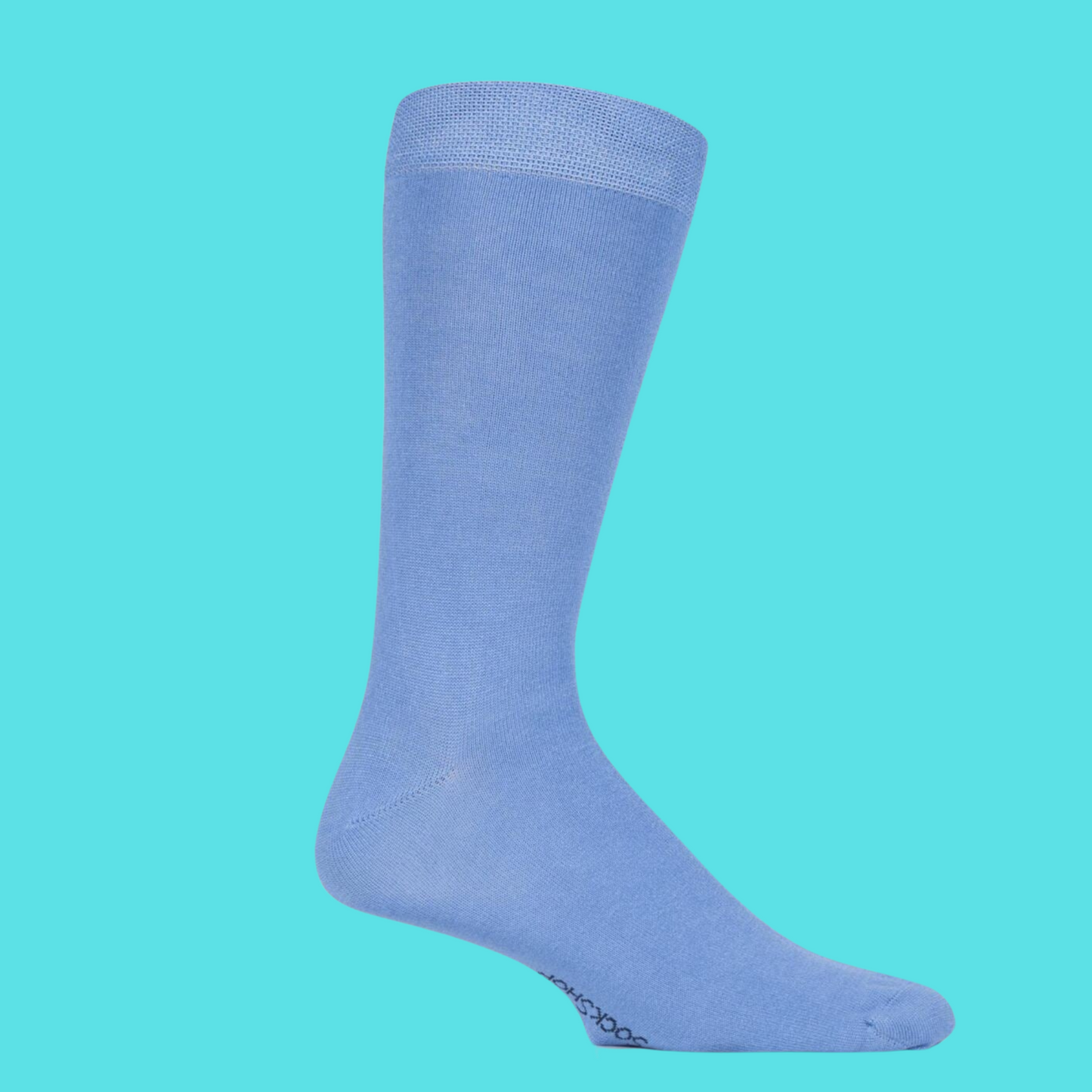 
                  
                    A pair of light blue bamboo socks.
                  
                