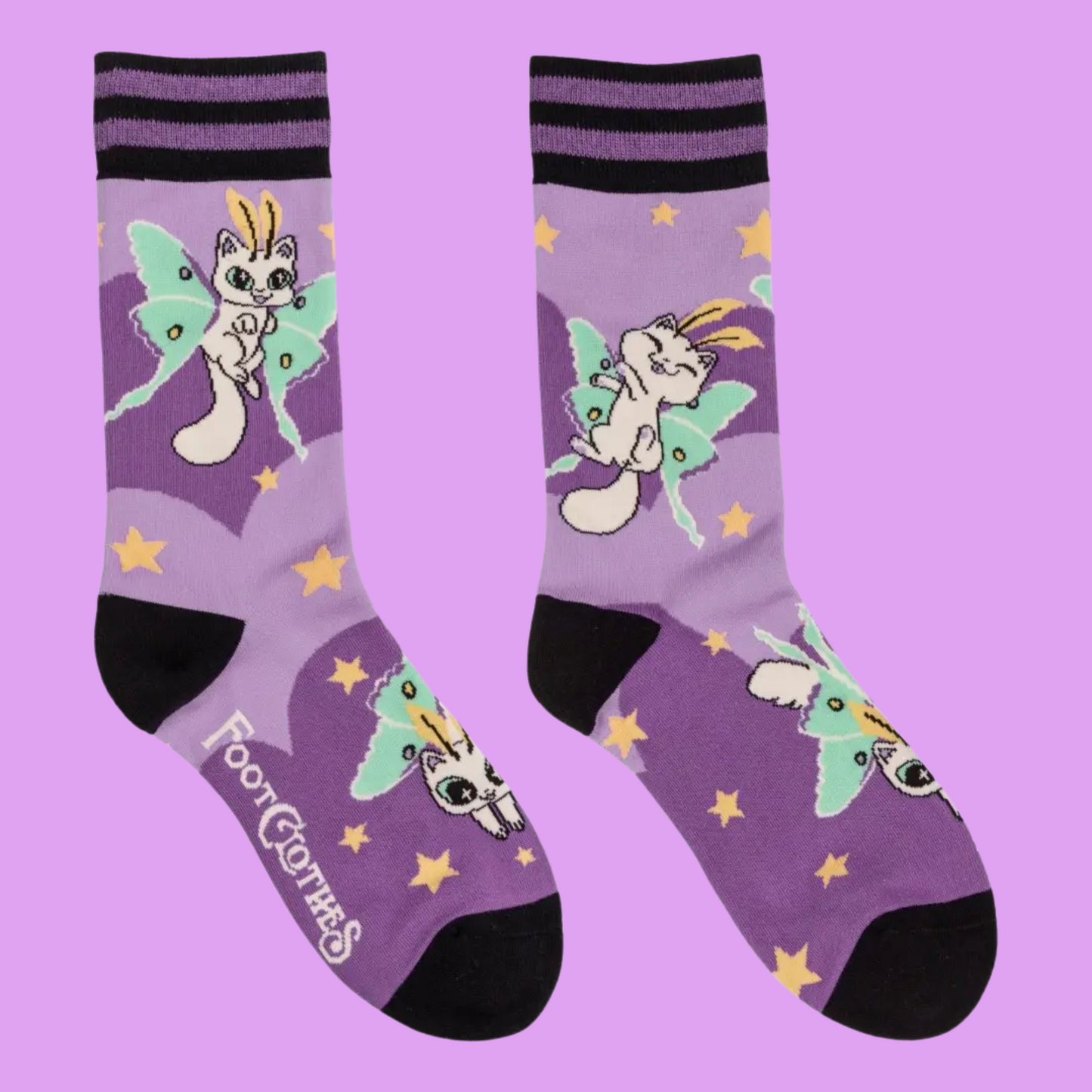 Kitty Moths Crew Socks