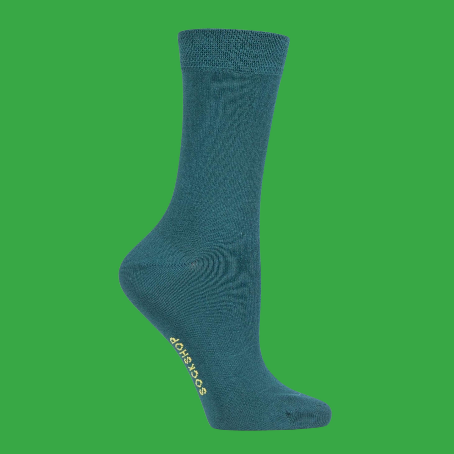 
                  
                    A pair of dark green bamboo socks.
                  
                