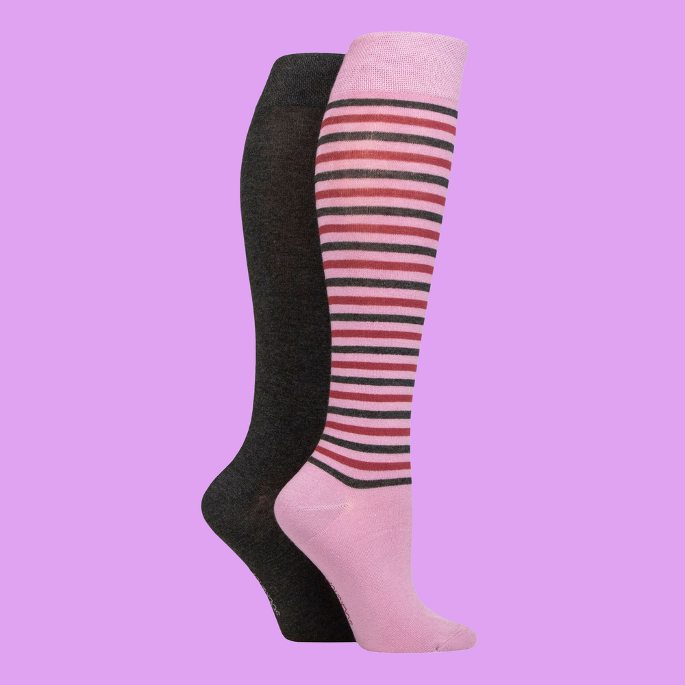 
                  
                    2-Pair Bamboo Knee High Socks
                  
                