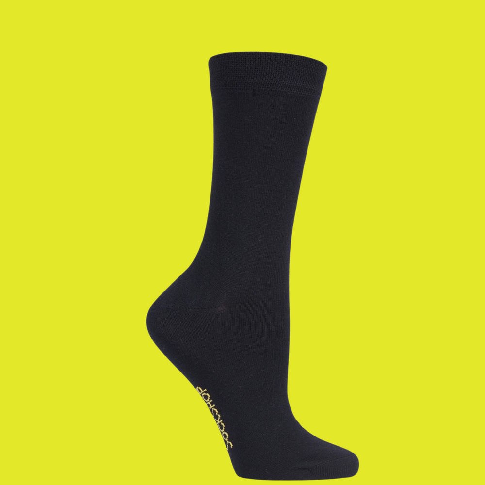 
                  
                    A pair of black bamboo socks.
                  
                