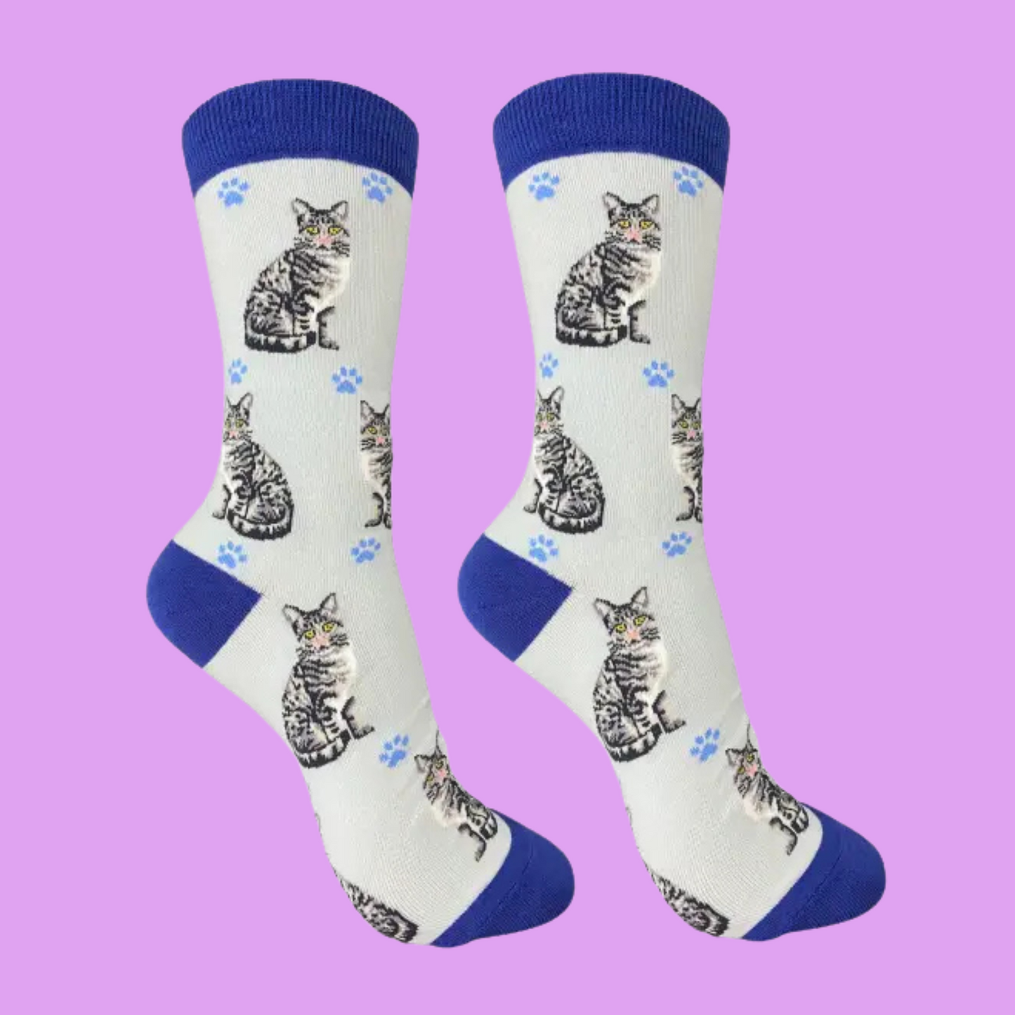 Silver Tabby Cat Full Body Socks