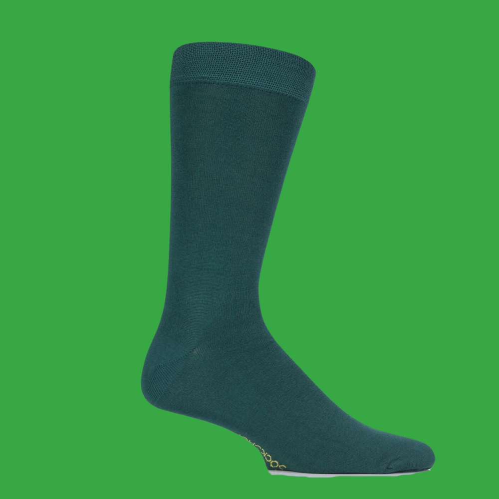 
                  
                    A pair of dark green bamboo socks.
                  
                