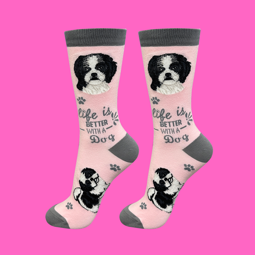 Black Shih Tzu Dog Socks