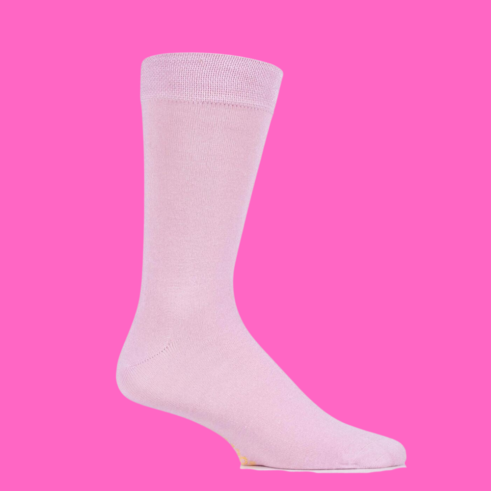 
                  
                    A pair of light pink bamboo socks.
                  
                