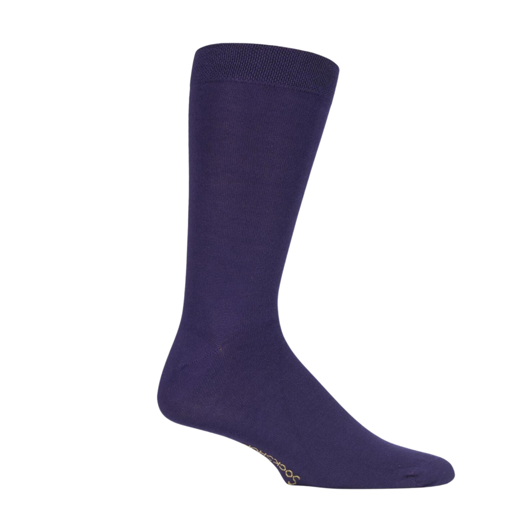 
                  
                    A pair of purple bamboo socks. 
                  
                