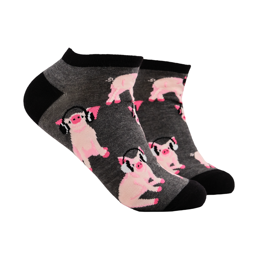 Pigs in Headphones Trainer Socks