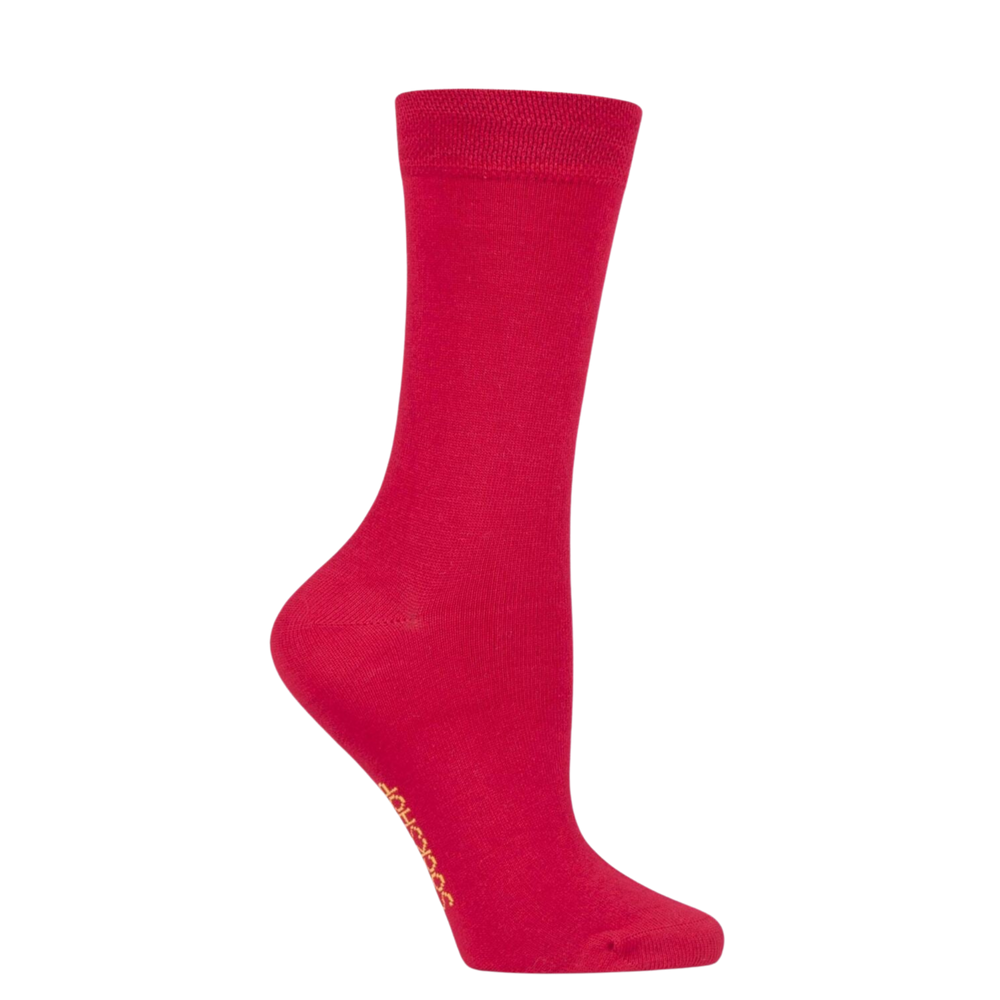 Rainbow Bamboo - Bright Red - Redder Than Red. A pair of bright red bamboo socks. 