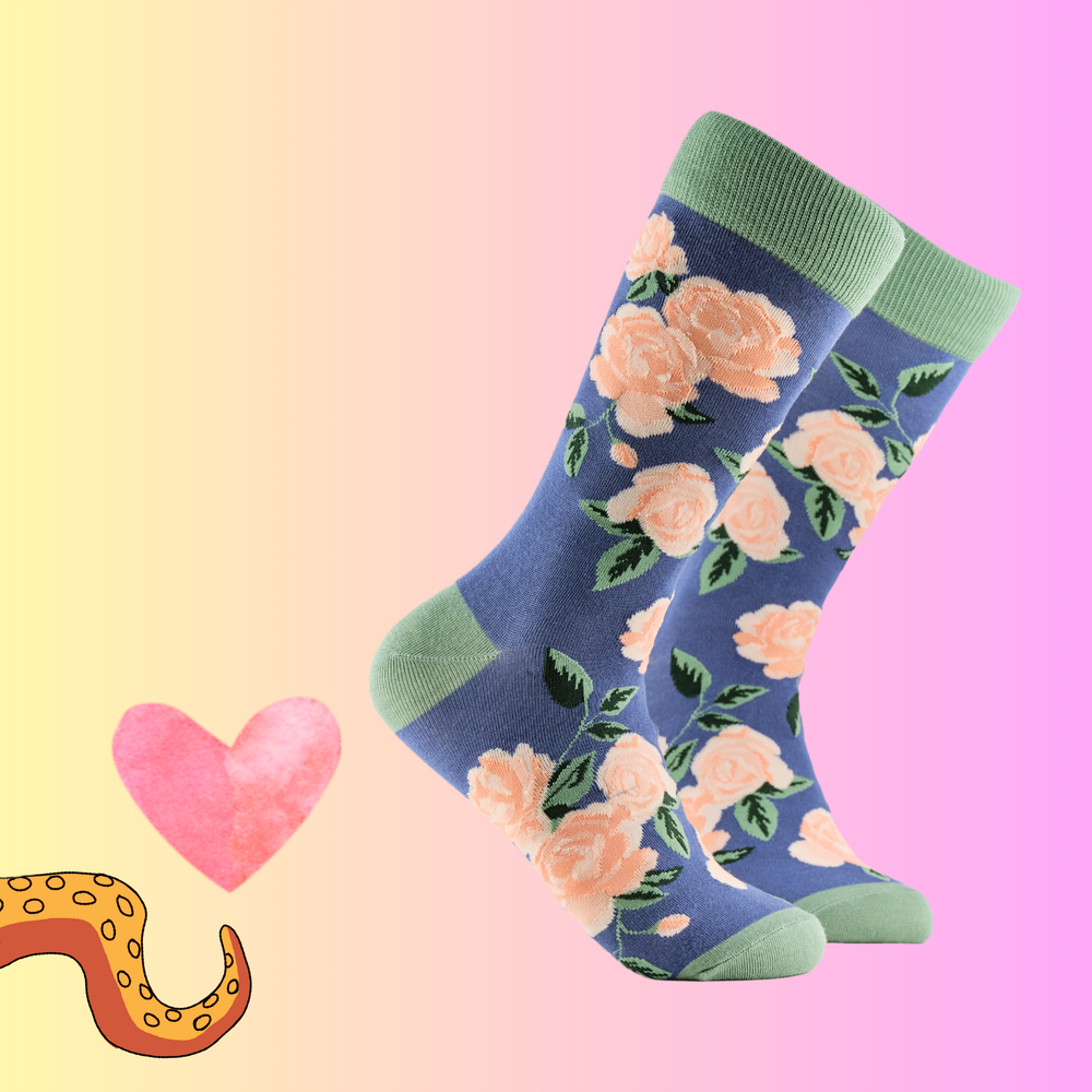 Rose Floral Bamboo Socks