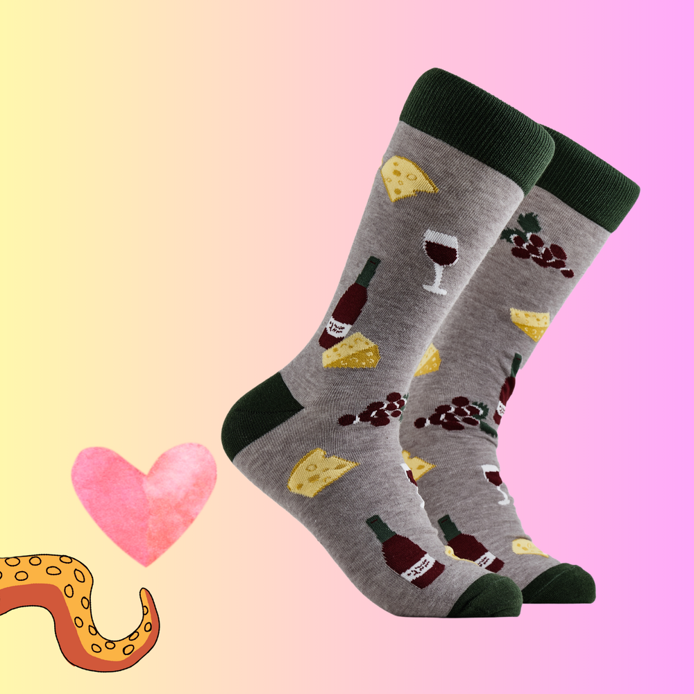 Charcuterie Socks - Cheese and Wine