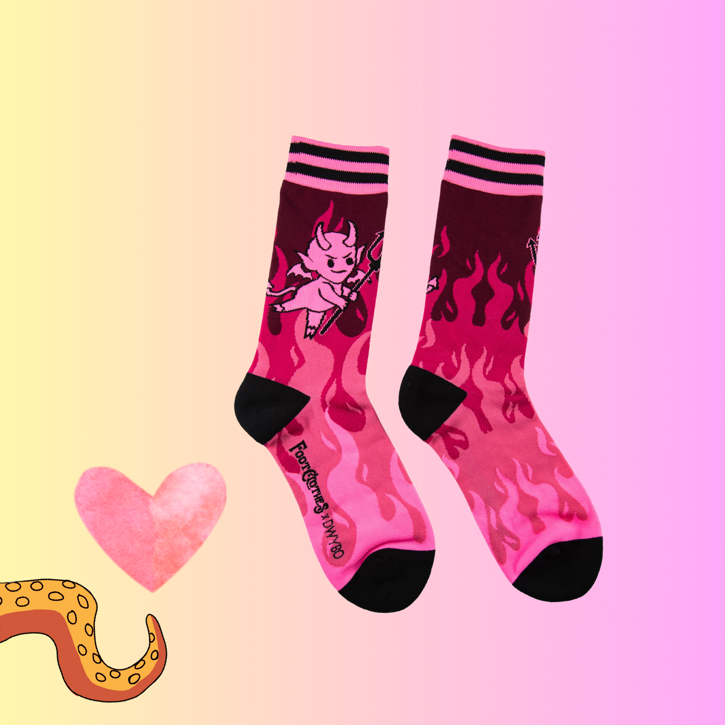 Hot as Heck (UV Reactive) FootClothes x DWYBO Socks