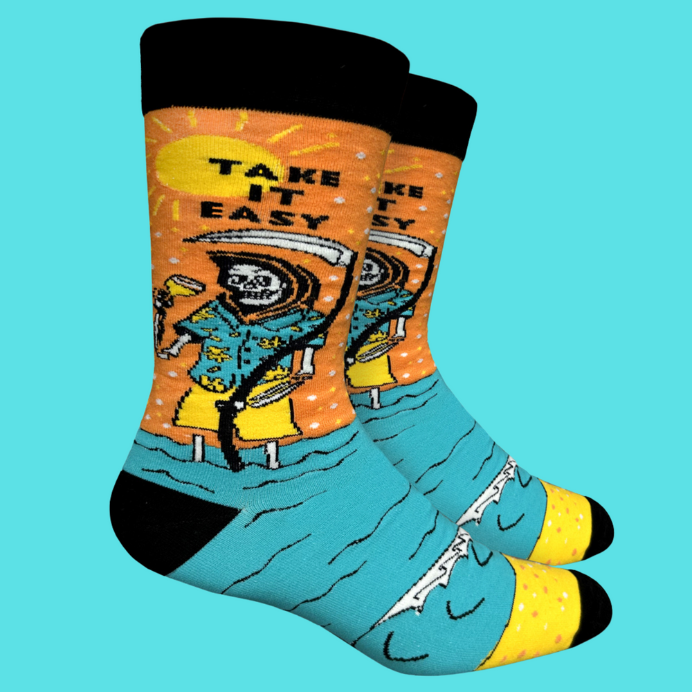 Take It Easy Slogan Socks