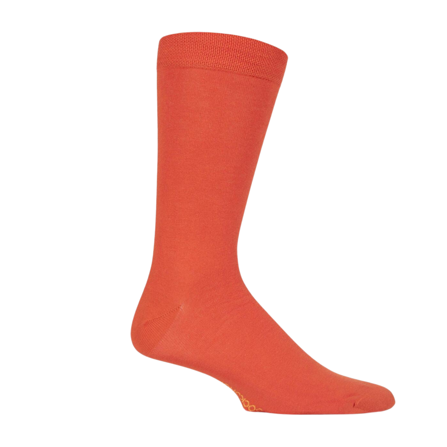 
                  
                    A pair of orange bamboo socks. 
                  
                