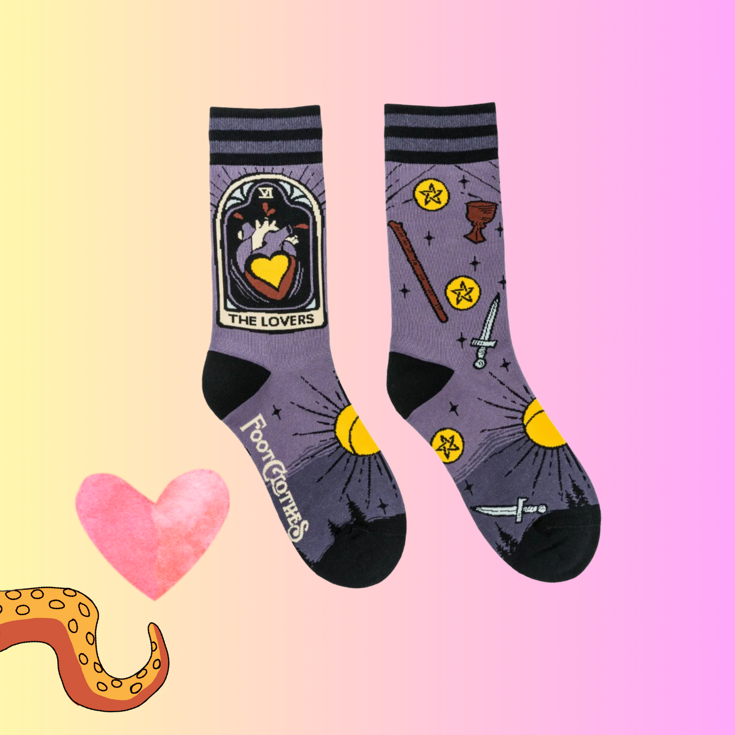 The Lovers Tarot Nouveau Crew Socks