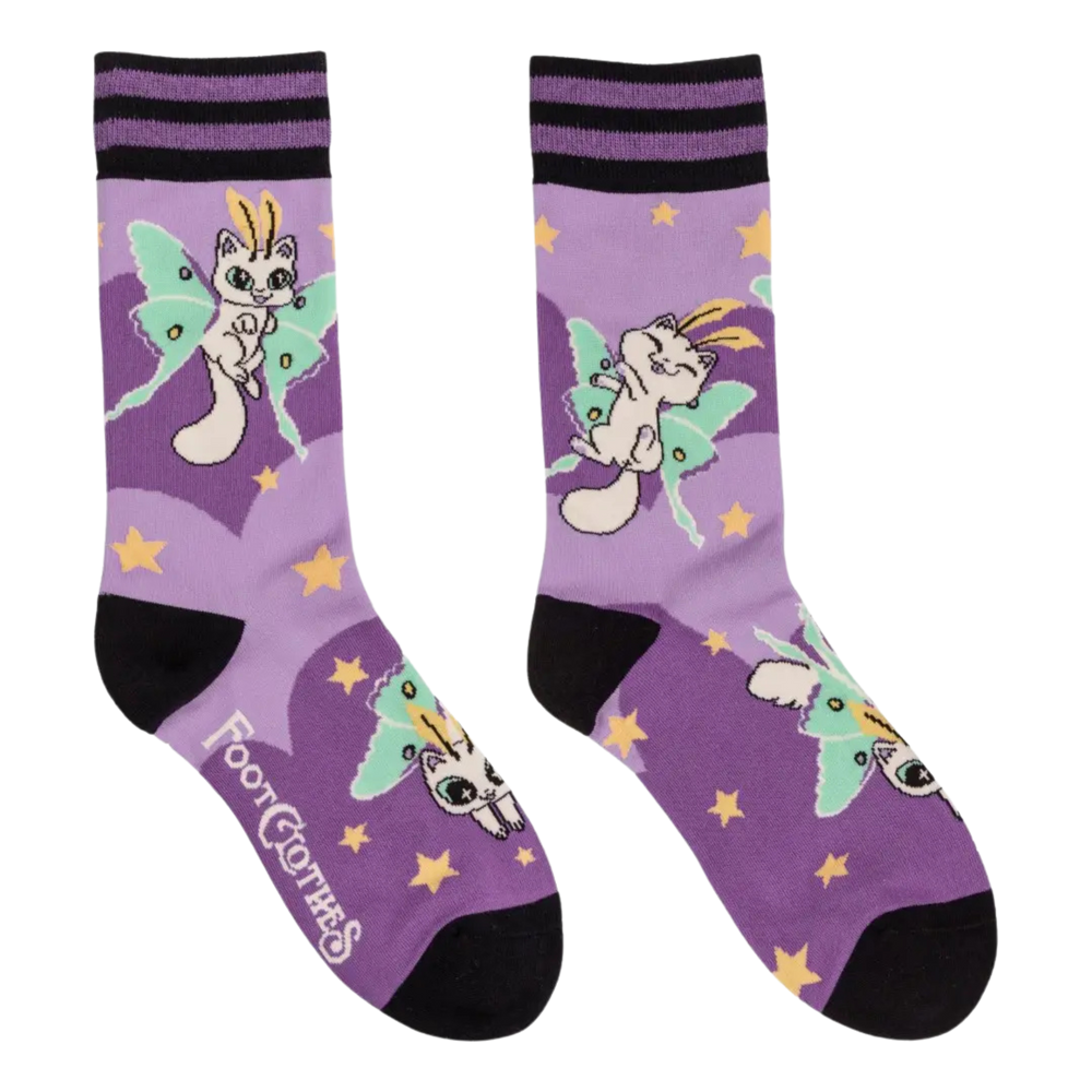 Kitty Moths Crew Socks