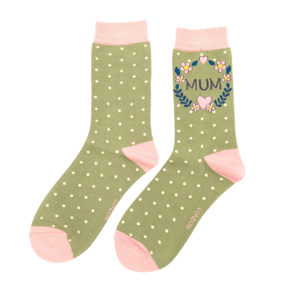 
                      
                        Mum Floral Wreath Bamboo Socks - Miss Sparrow
                      
                    