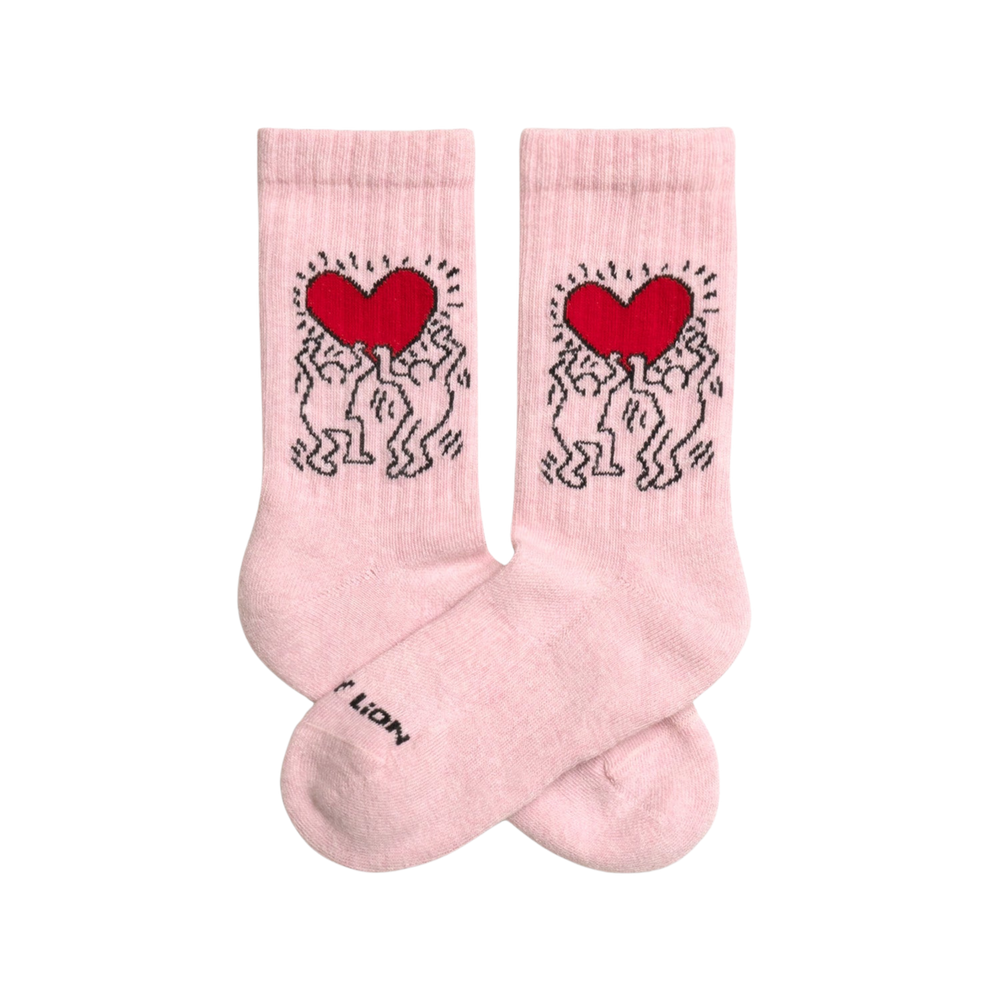 Keith Haring Heart Kids Athletic Socks