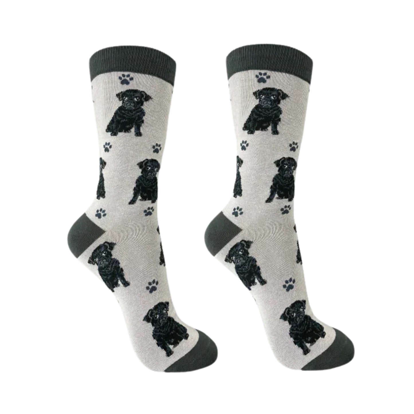 Black Pug Dog Full Body Socks