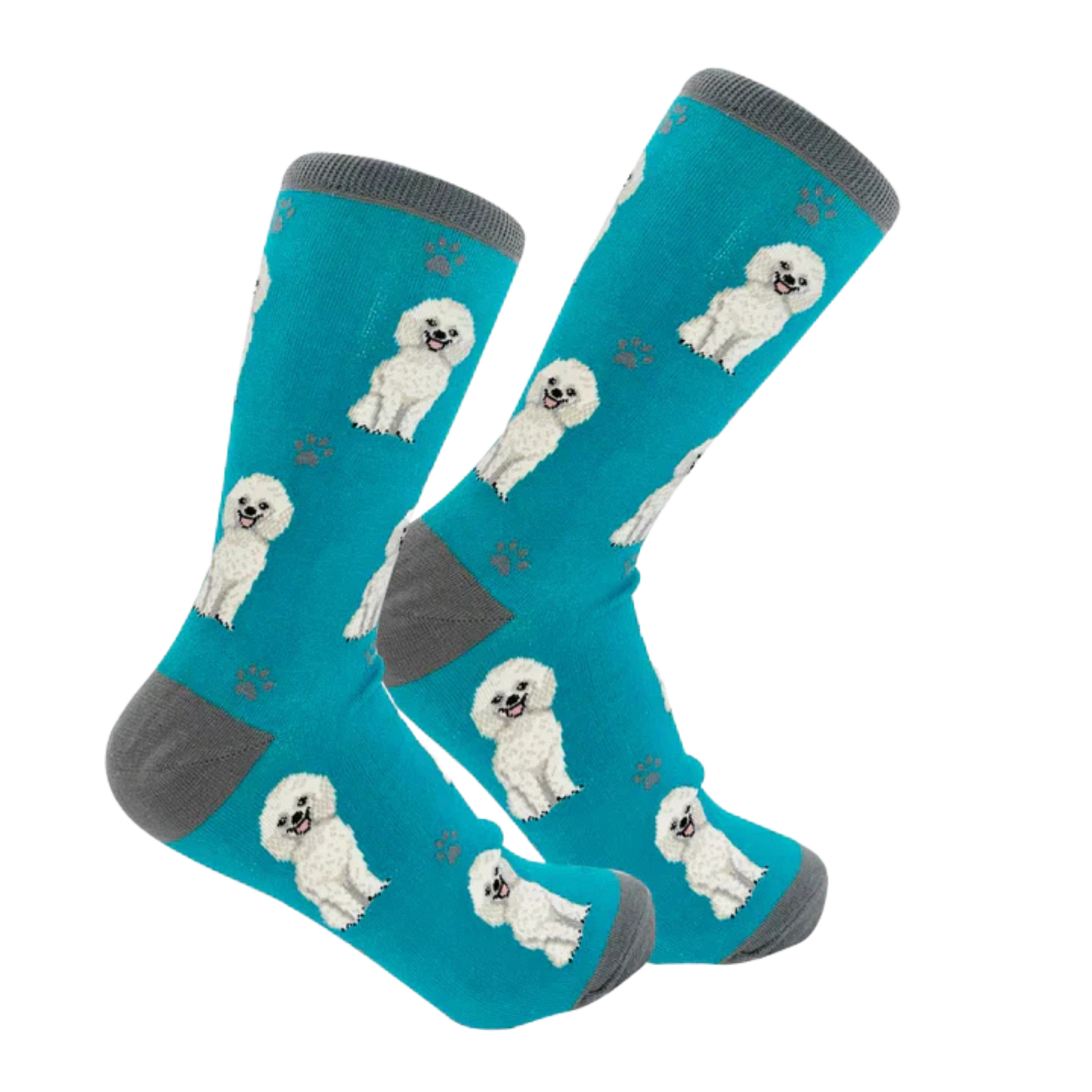 White Poodle Dog Full Body Socks