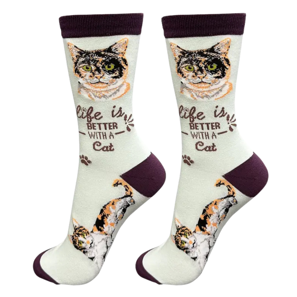 Calico Novelty Cat Socks