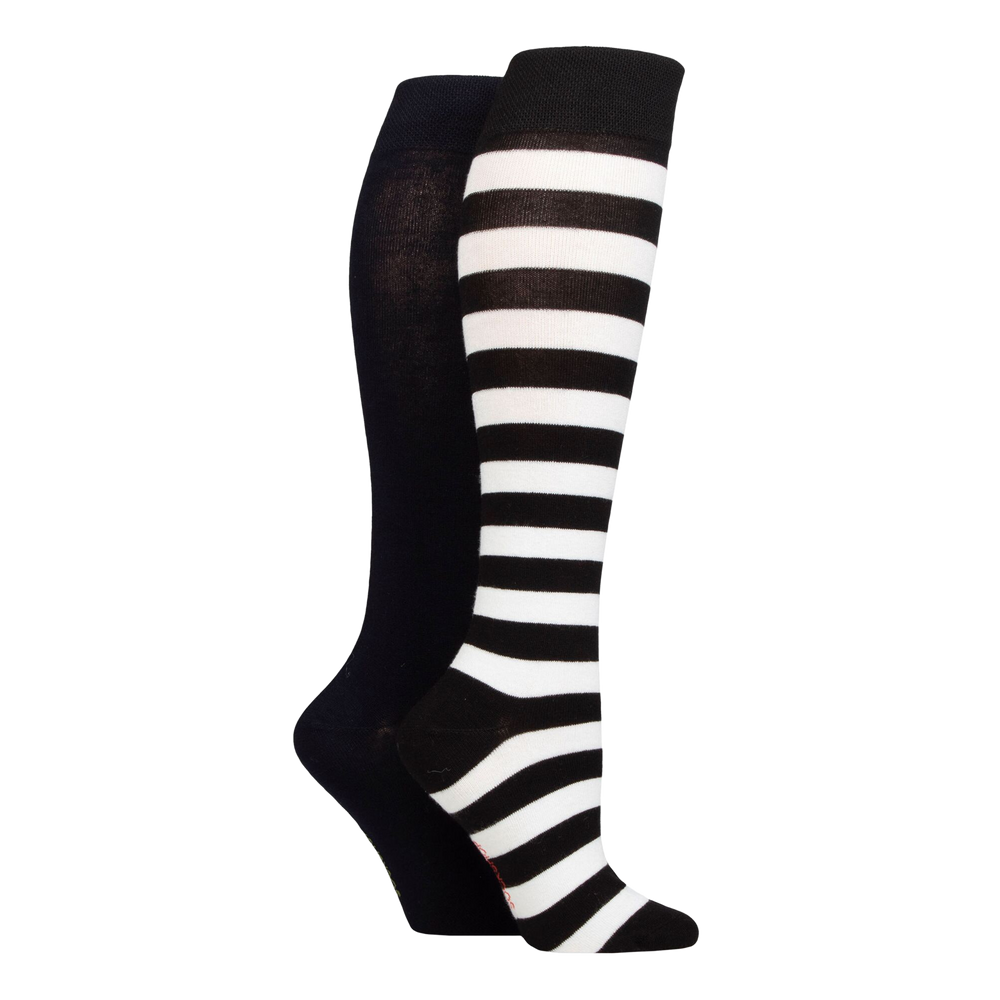 2-Pair Bamboo Knee High Socks