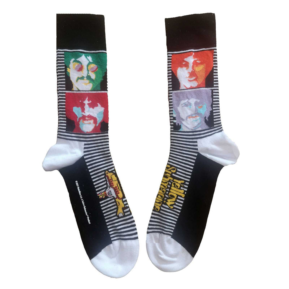 The Beatles Yellow Submarine Sea of Science Faces Socks