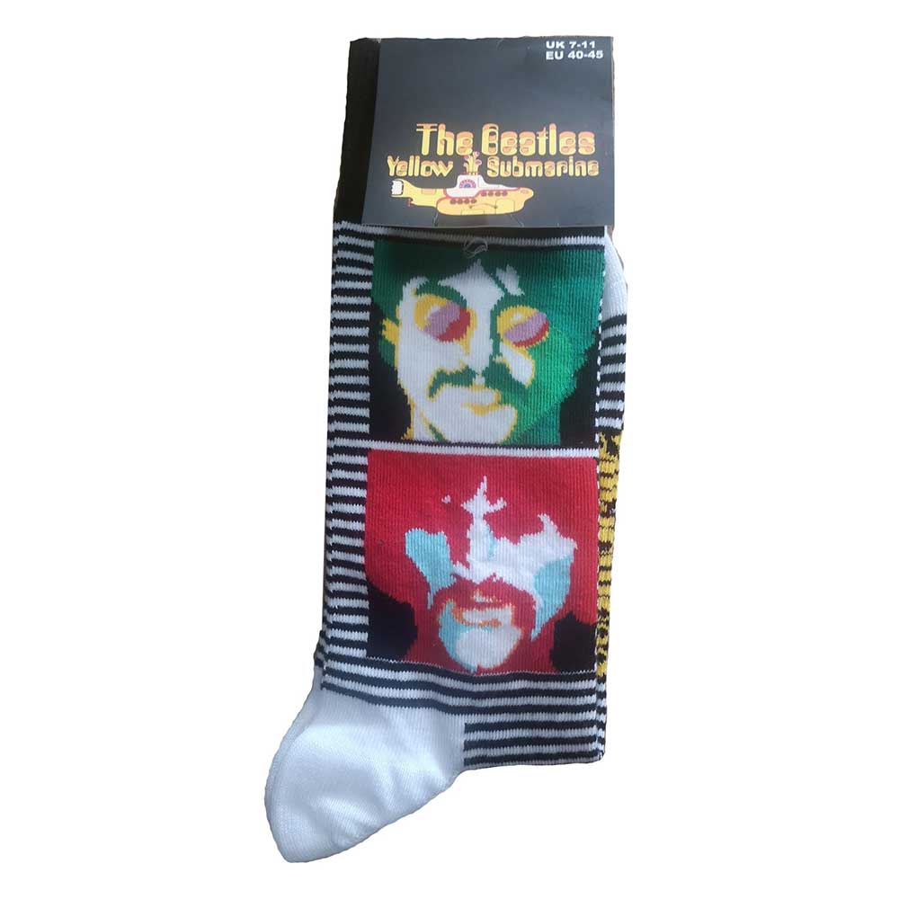 The Beatles Yellow Submarine Sea of Science Faces Socks