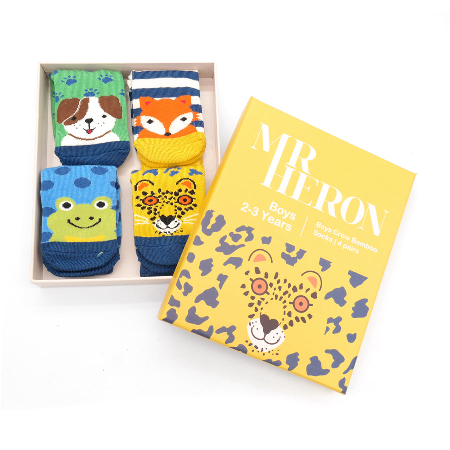 Animal Kids Bamboo Gift Box Socks - Miss Sparrow