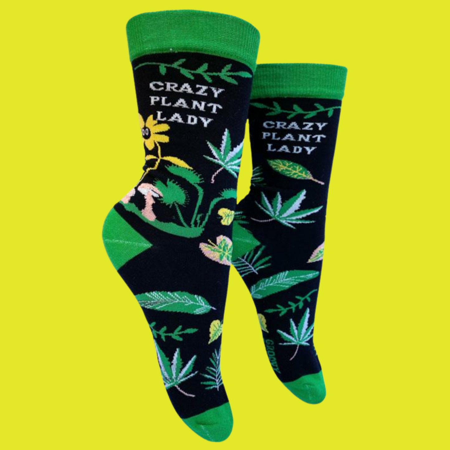 Crazy Plant Lady Slogan Socks