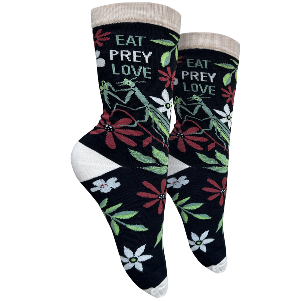 Eat Prey Love Slogan Socks